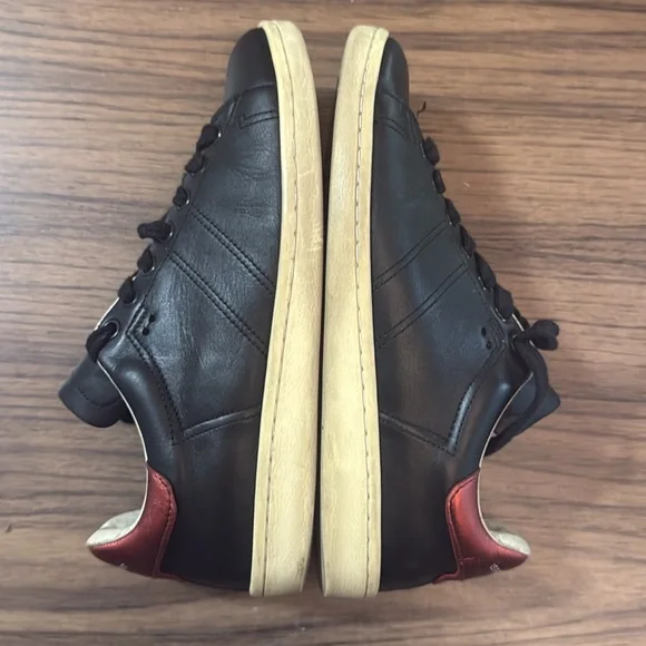 Isabel Marant Black Leather Bart Sneakers Size 37 - Picture 2 of 8